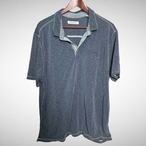 Tommy Bahama Shirt Mens XL Short Sleeve Button Down Pre Owned Grey Polo Hole*